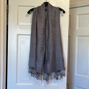 Gray/Silver Pashmina Silk Scarf